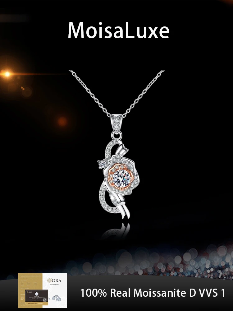 MoisaLuxe Official Store GRA Moissanite Plata Sterling 925 Silver Rose Collarbone Chain Jewelry Pendant Necklace For Women Gift
MoisaLuxe Official Store GRA Moissanite Plata Sterling 925 Silver Rose Collarbone Chain Jewelry Pendant Necklace For Women Gift