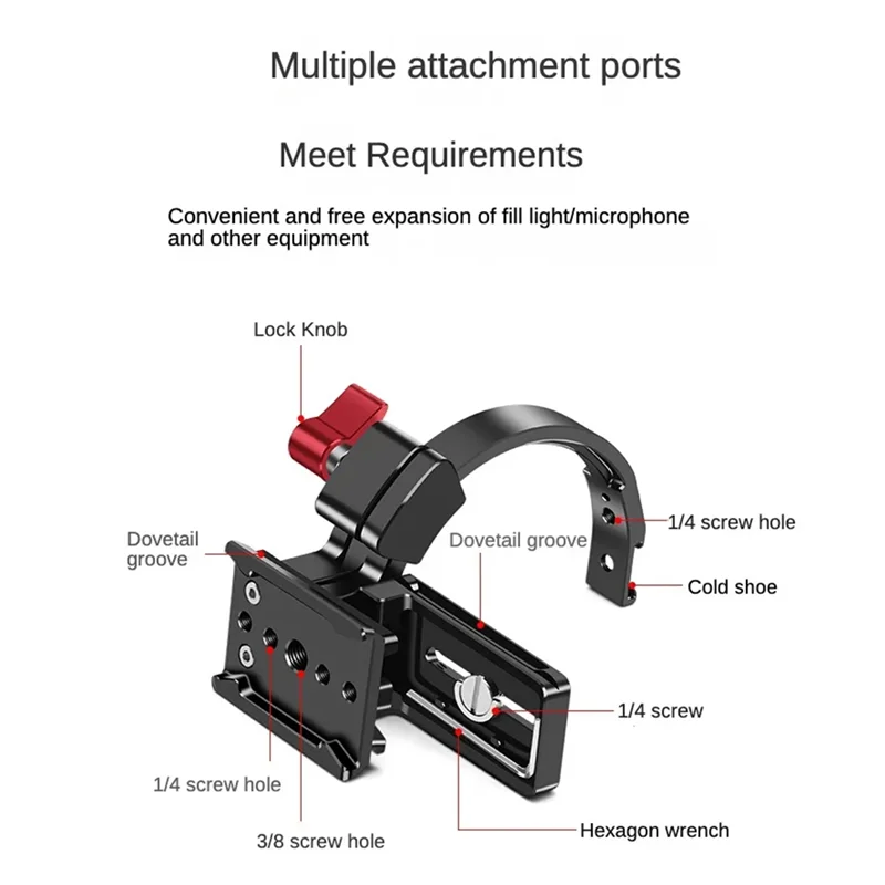 Black Lens Support Bracket Semi-Circular Ring Horizontal Vertical For DSLR Camera Video Holder Cold Shoe Camera Video Holder
Black Lens Support Bracket Semi-Circular Ring Horizontal Vertical For DSLR Camera Video Holder Cold Shoe Camera Video Holder