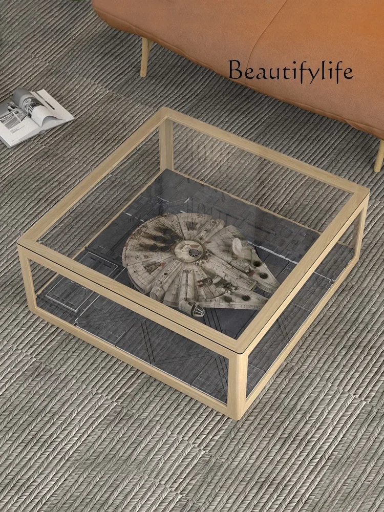 Nordic simple glass coffee table small apartment household solid wood tenon and mortise old coffee table suitable
Nordic simple glass coffee table small apartment household solid wood tenon and mortise old coffee table suitable
