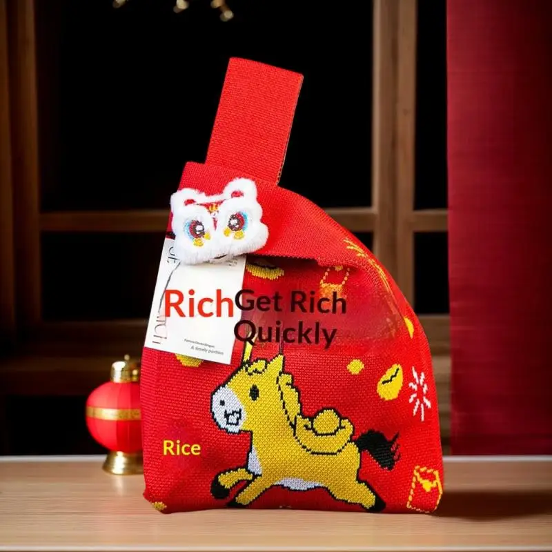 Сумка-тоут с красным узлом и мультяшным пони, вязаная, в стиле года Лошади, многоразовая, для покупок, подарочная упаковка
Сумка-тоут с красным узлом и мультяшным пони, вязаная, в стиле года Лошади, многоразовая, для покупок, подарочная упаковка