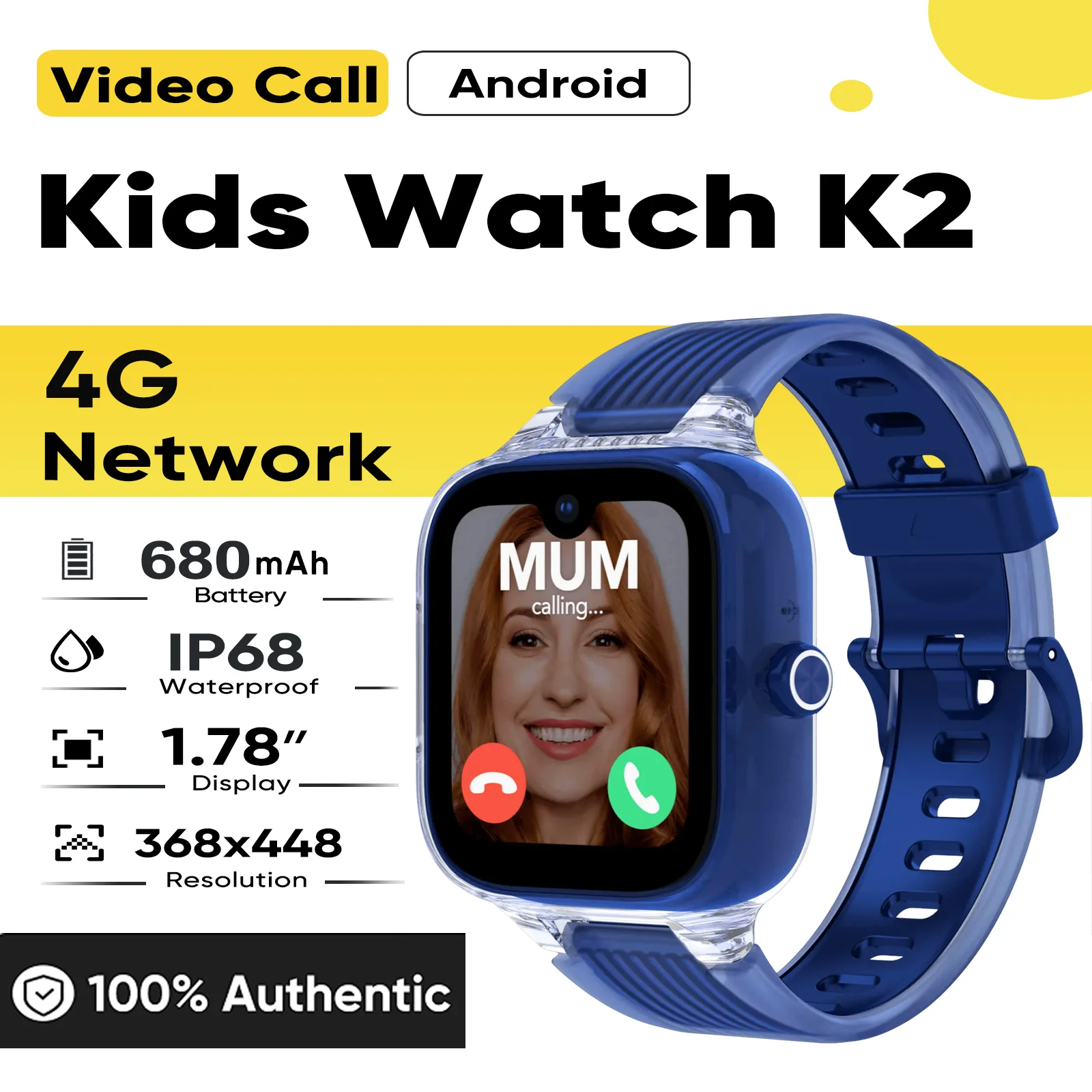 New 4G Kids Watch K2 Smartwatch GPS WIFI Video Call SOS IP68 Waterproof Child Smart Watch Camera Monitor Tracker Phone Watch
New 4G Kids Watch K2 Smartwatch GPS WIFI Video Call SOS IP68 Waterproof Child Smart Watch Camera Monitor Tracker Phone Watch
