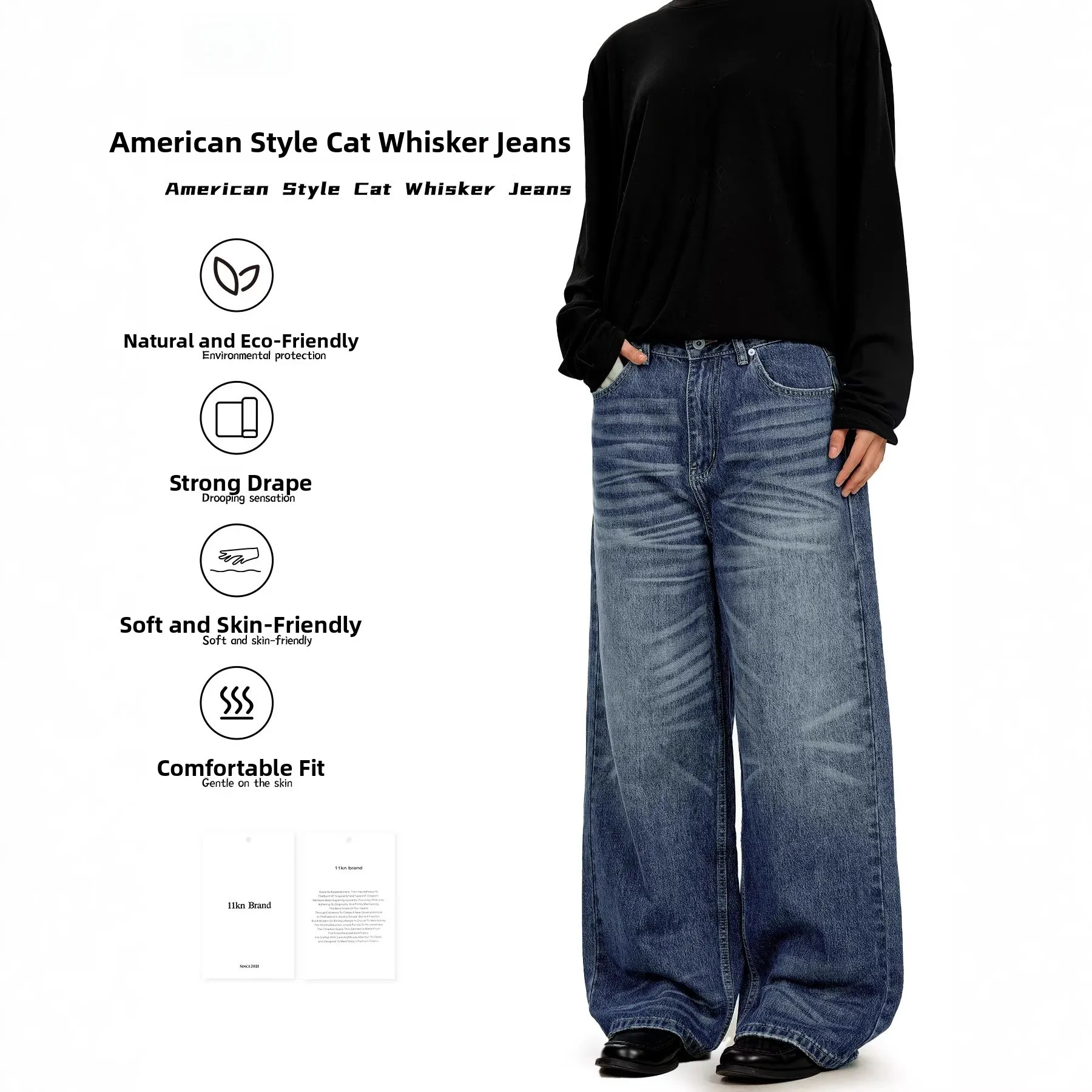 American Sle Vintage Deep Blue Straight Leg Jeans Loose Casual Pants Handmade 3D Slimming for Men Cotton Fabric
American Sle Vintage Deep Blue Straight Leg Jeans Loose Casual Pants Handmade 3D Slimming for Men Cotton Fabric