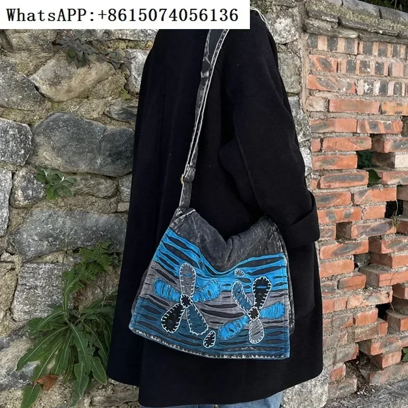Odor selection Nepal washed to make old wandering cross-body bag with hippie embroidery born cloth for men and women.
Odor selection Nepal washed to make old wandering cross-body bag with hippie embroidery born cloth for men and women.