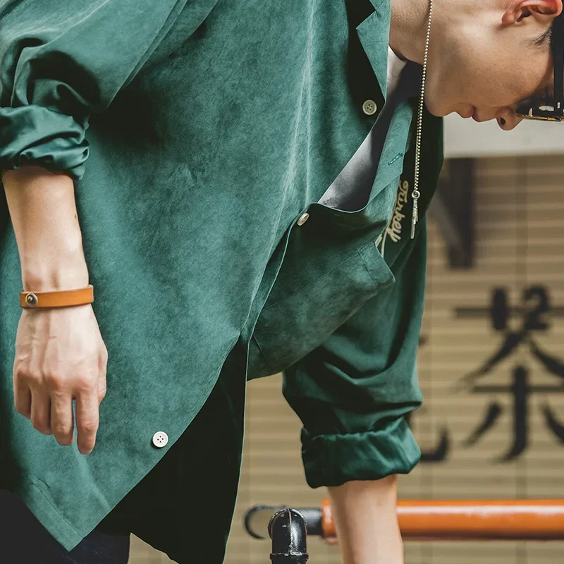 Maden Vintage Dark Green Bowling Shirts Peach Skin Velvet Brushed Embroidery Loose Lapel Shirt 2023 Fashion Workwear Blouse
Maden Vintage Dark Green Bowling Shirts Peach Skin Velvet Brushed Embroidery Loose Lapel Shirt 2023 Fashion Workwear Blouse