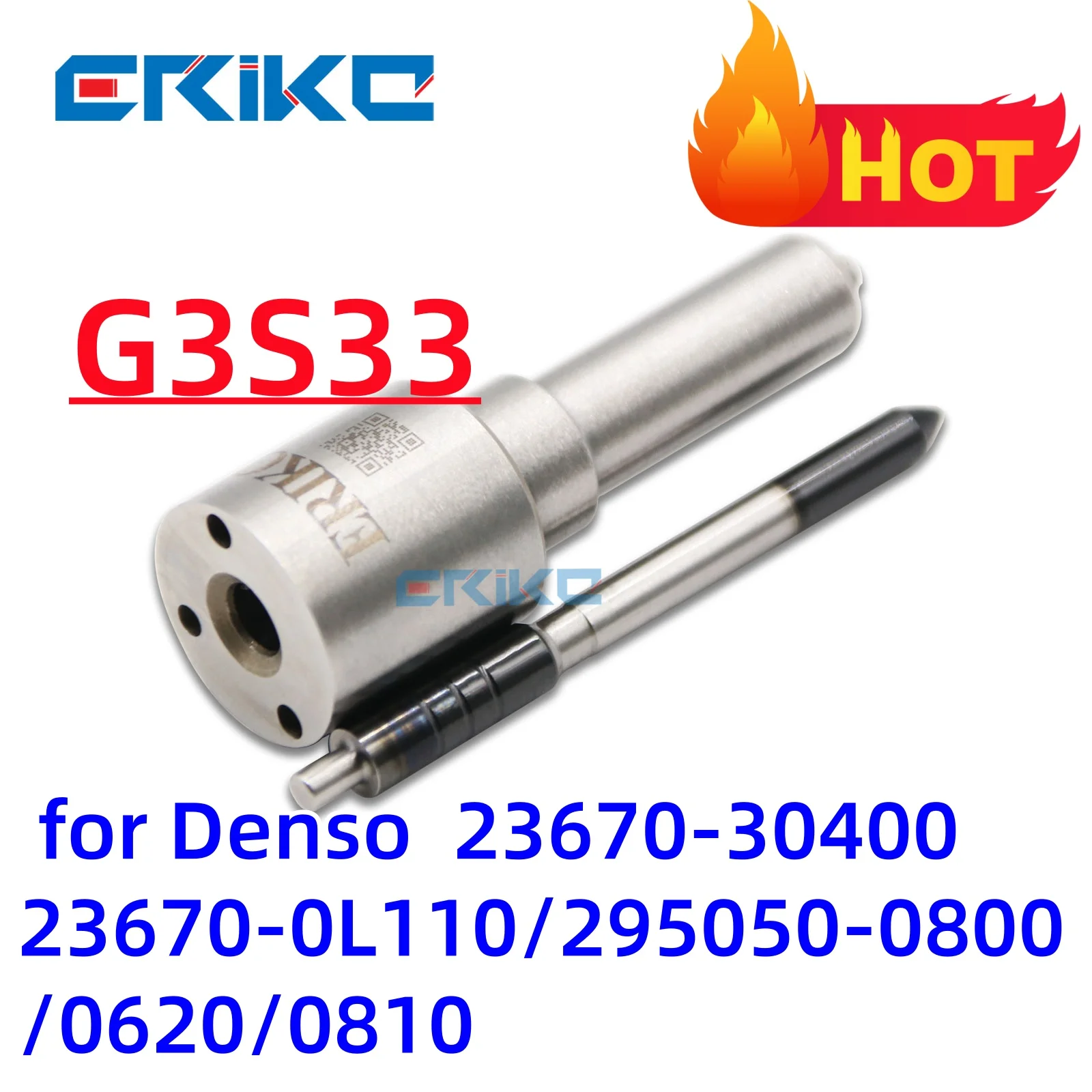 ERIKC Fuel Injector Nozzle G3S33 293400-0330 for Toyota Hilux Hiace 1KD 23670-30400 23670-0L110 295050-0800/0620/0810
ERIKC Fuel Injector Nozzle G3S33 293400-0330 for Toyota Hilux Hiace 1KD 23670-30400 23670-0L110 295050-0800/0620/0810