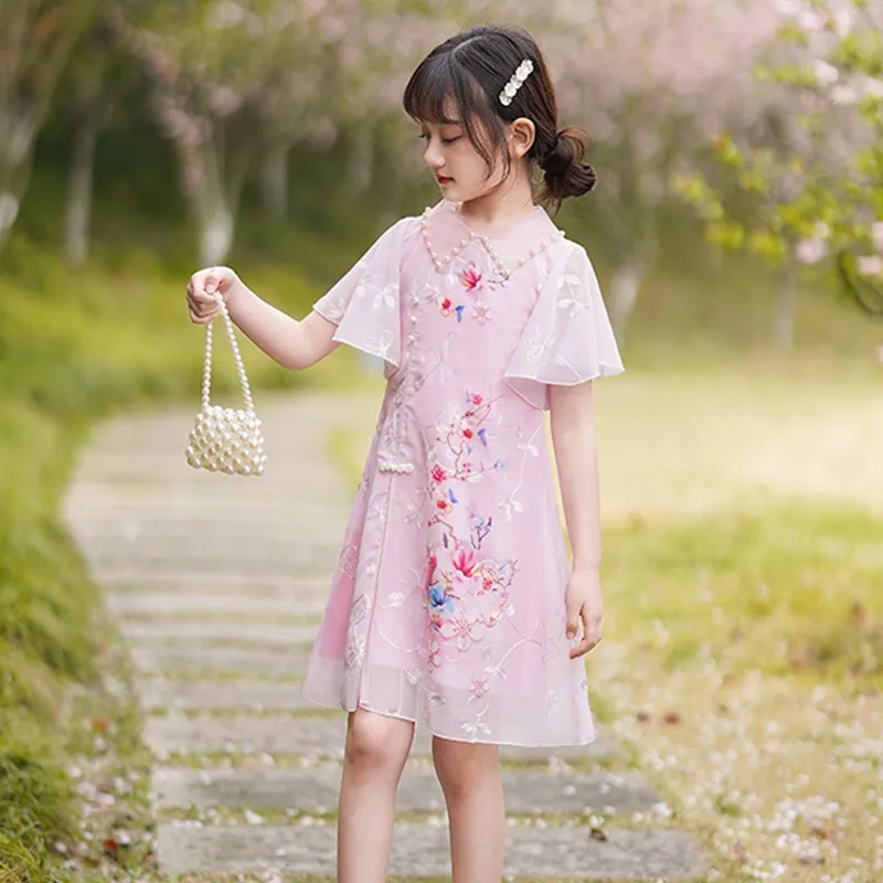 2023 Summer New Vinatge Chinese Qipao Flower Girl Dress Tang-suit Children Clothes Kids Hanfu Flower Print Cheongsam For Girls
2023 Summer New Vinatge Chinese Qipao Flower Girl Dress Tang-suit Children Clothes Kids Hanfu Flower Print Cheongsam For Girls