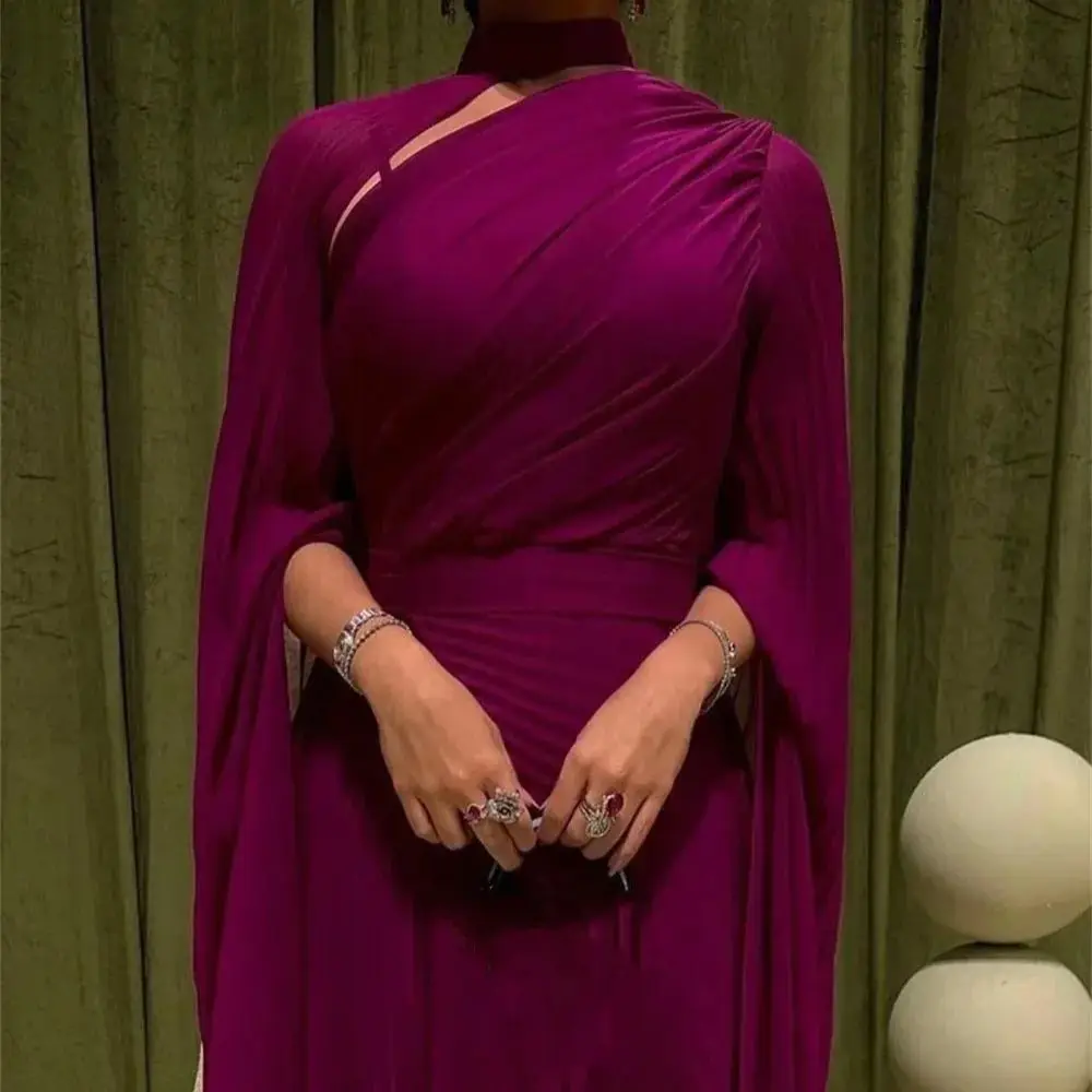 Classic Cap Sleeves Floor Length Prom Dresses High Collar Pleated Handmade Evening Occasion Party Dresses
Classic Cap Sleeves Floor Length Prom Dresses High Collar Pleated Handmade Evening Occasion Party Dresses