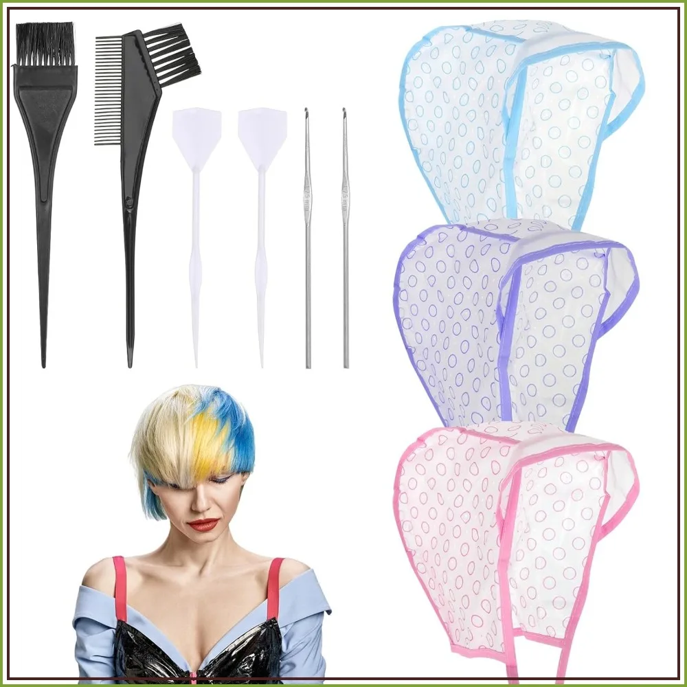 3 Pcs Hair Highlighting Caps, Bleach Cap Coloring Frosting Dye Kit, Highlighting Kit with Hooks for Salon Hair Dyeing
3 Pcs Hair Highlighting Caps, Bleach Cap Coloring Frosting Dye Kit, Highlighting Kit with Hooks for Salon Hair Dyeing