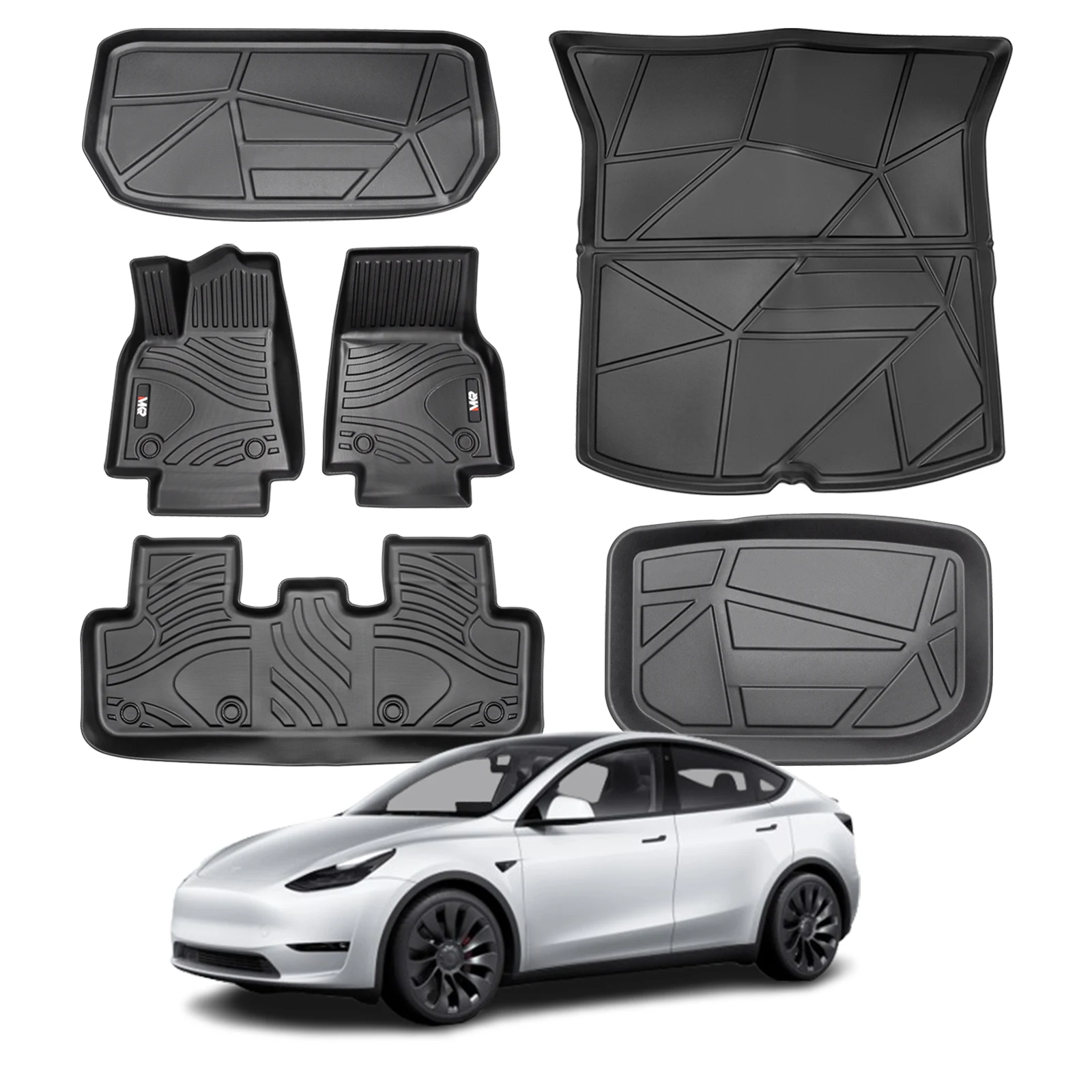 MKR TPE Floor Mats For Tesla Model Y 2021-2022 All Weather Carpet Trunk Mat Rear Cargo Liner Interior 6pcs Carbon Fiber Pattern
MKR TPE Floor Mats For Tesla Model Y 2021-2022 All Weather Carpet Trunk Mat Rear Cargo Liner Interior 6pcs Carbon Fiber Pattern