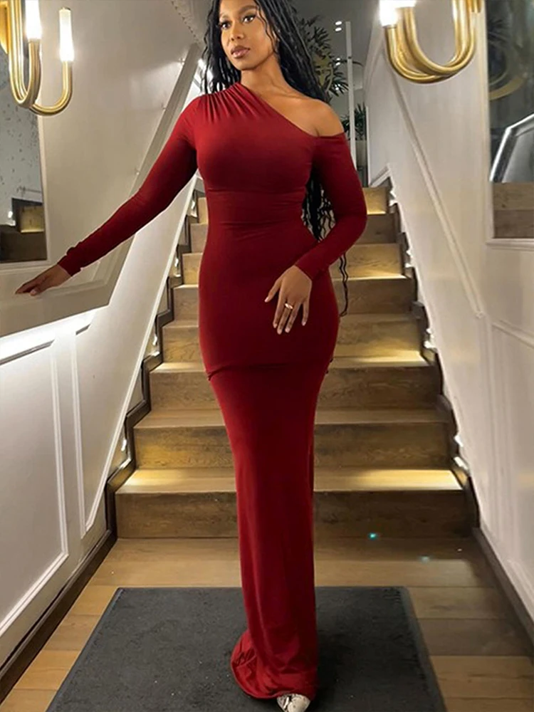 Women's Dresses Autumn New Sexy One-Shoulder Red Dress Streetwear Fashion Casual Slim Elegant Female Club Knitted Dress Clothing
Women's Dresses Autumn New Sexy One-Shoulder Red Dress Streetwear Fashion Casual Slim Elegant Female Club Knitted Dress Clothing