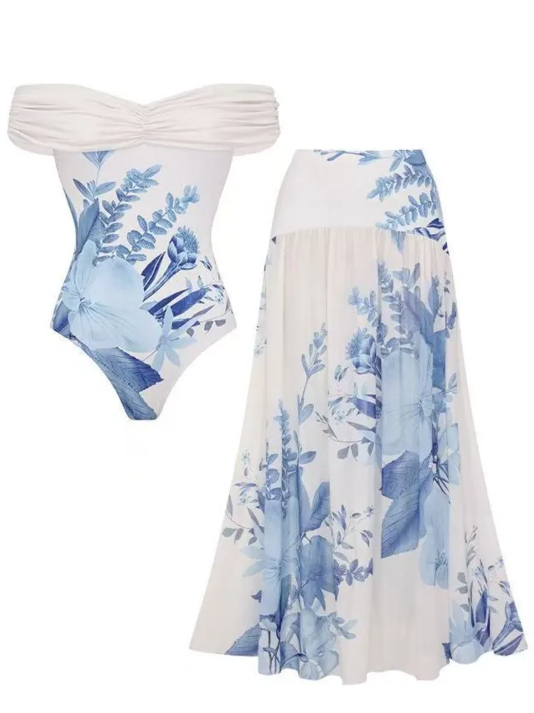Retro Bikini Printed Fashion Two Piece Swimsuit And Cover Up With Skirt Tight Women's Bandage Summer Beach Luxury Elegant
Retro Bikini Printed Fashion Two Piece Swimsuit And Cover Up With Skirt Tight Women's Bandage Summer Beach Luxury Elegant