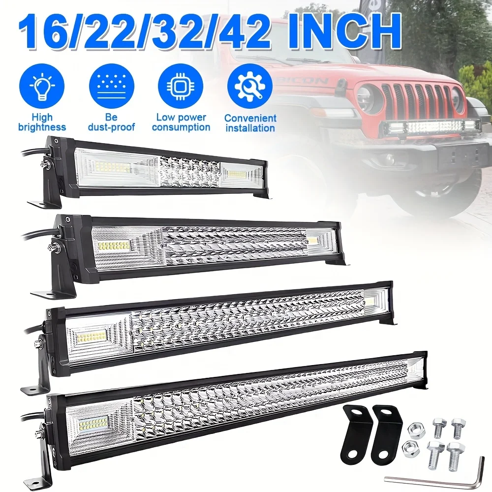 Combo Beam LED Light Bar Measuring 16-42 Inches, Designed for Off-Road Vehicles, Offers Over 3000 Lumens of Brightness
Combo Beam LED Light Bar Measuring 16-42 Inches, Designed for Off-Road Vehicles, Offers Over 3000 Lumens of Brightness