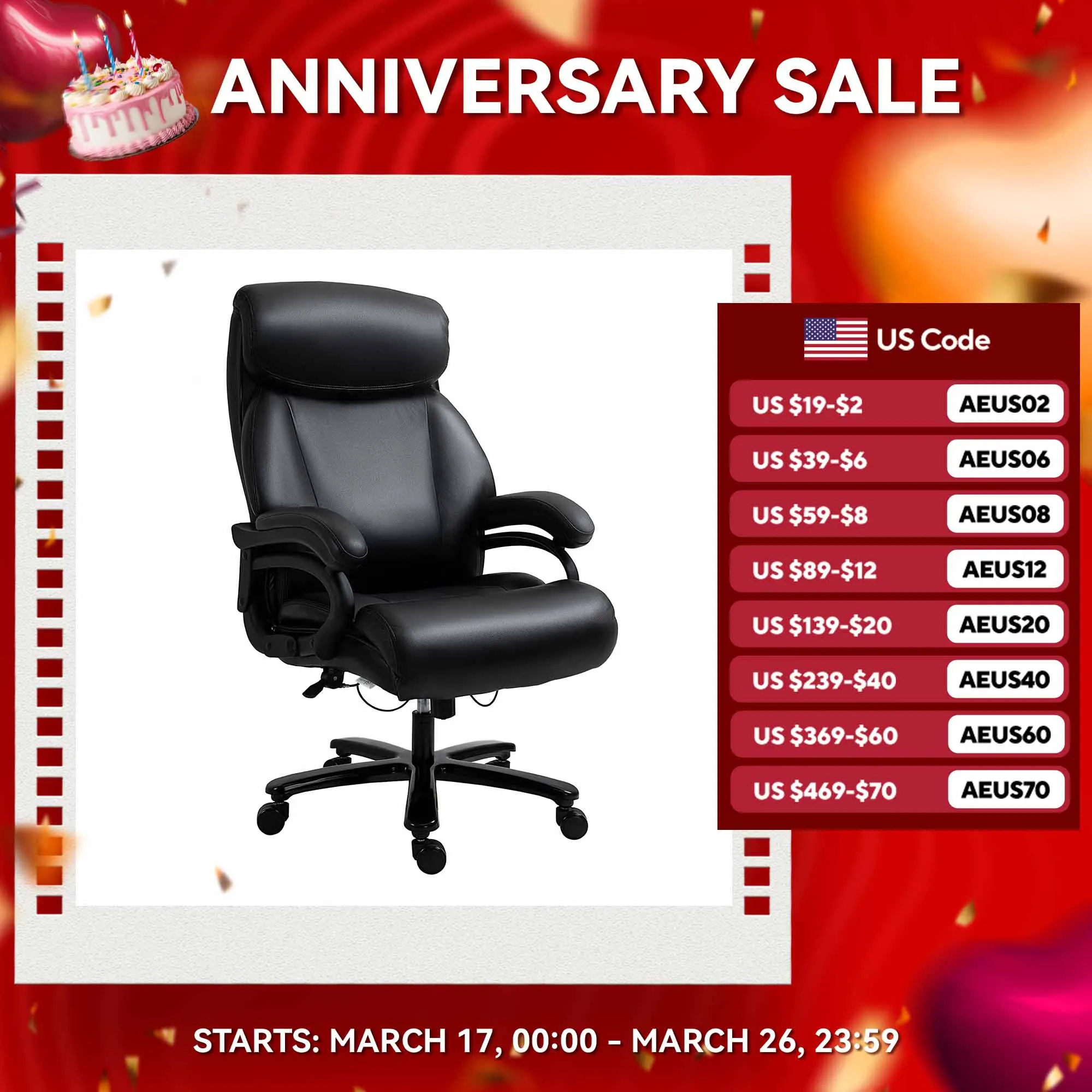 Vinsetto Big and Tall Executive Office Chair 396Lbs with Wide Seat, Home High Back Pu Leather Chair with Adjustable Height
Vinsetto Big and Tall Executive Office Chair 396Lbs with Wide Seat, Home High Back Pu Leather Chair with Adjustable Height