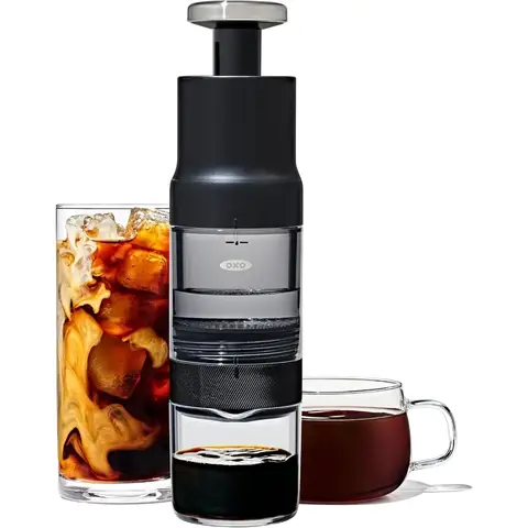 OXO Brew Rapid Brewer - Portable Coffee Maker, Fast Manual Hot & Cold Brew, Small Handheld Brewer, Compact Travel Coffee Maker