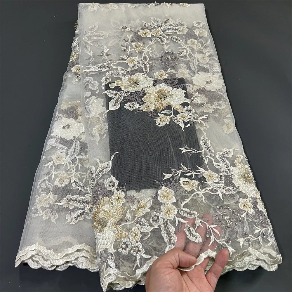 African Nigerian Tulle Lace Fabric,High Quality,Sequins EmbroideryBeaded, French GuipureWedding Party Dress, 5Yards, 2024
African Nigerian Tulle Lace Fabric,High Quality,Sequins EmbroideryBeaded, French GuipureWedding Party Dress, 5Yards, 2024