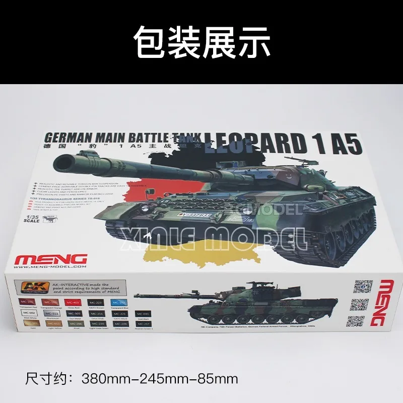 MENG Model Building Kits 1/35 TS-015 German Leopard 1A5 Main Battle Tank for Military Toy Model Hobby Collection
MENG Model Building Kits 1/35 TS-015 German Leopard 1A5 Main Battle Tank for Military Toy Model Hobby Collection