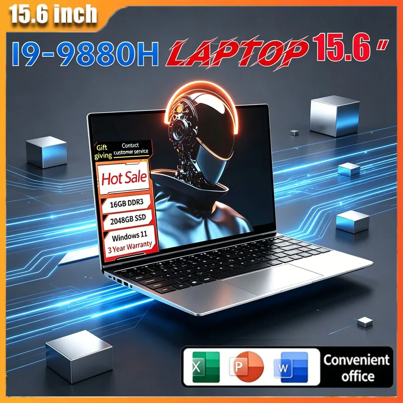 15.6 Inch Gaming Laptop Intel Core I9-9880H 32GB DDR4 RAM 2TB SSD Win11 Portable Business Office Notebook Computer
15.6 Inch Gaming Laptop Intel Core I9-9880H 32GB DDR4 RAM 2TB SSD Win11 Portable Business Office Notebook Computer