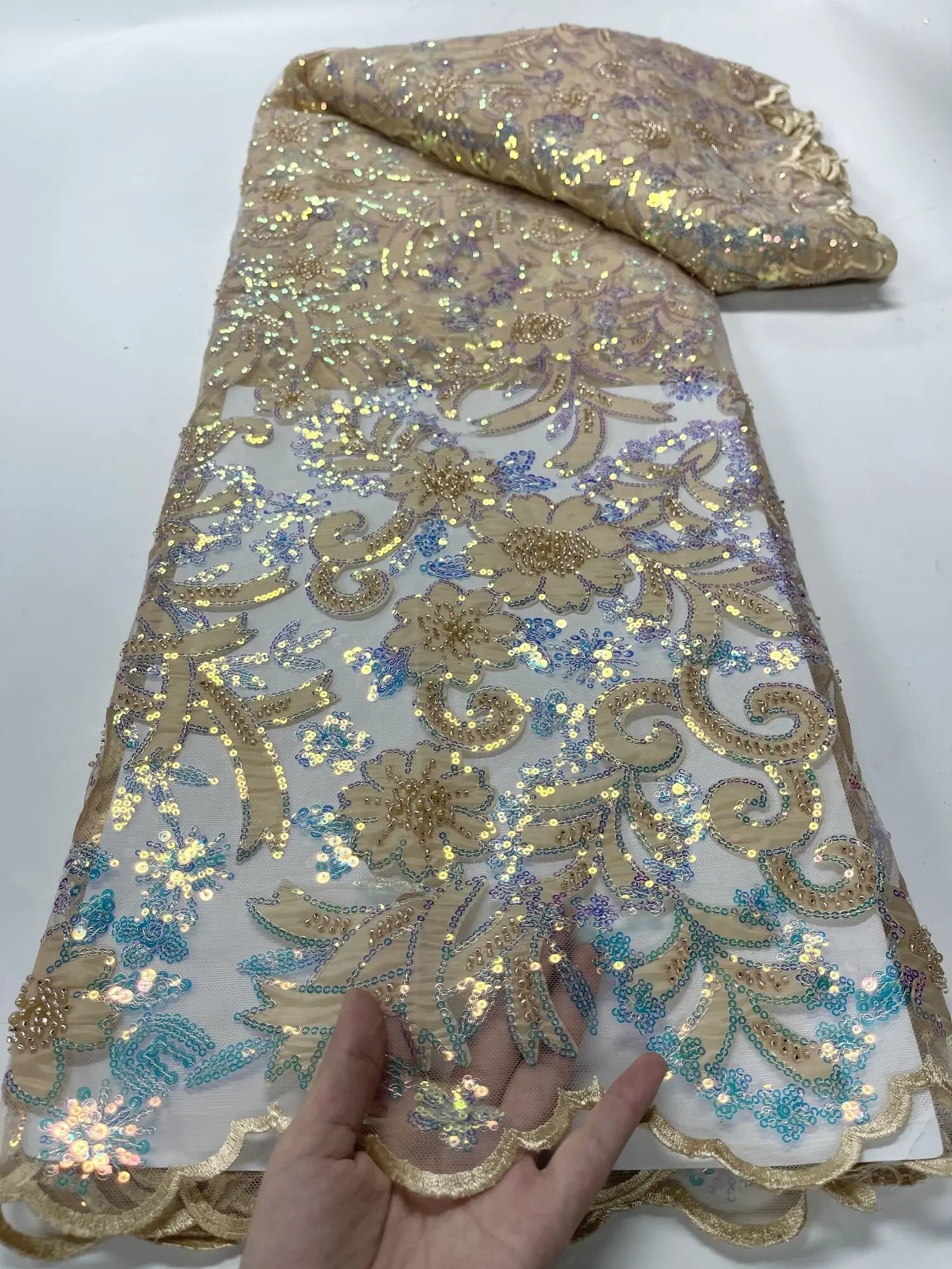 Silver Beaded Lace Fabric Luxury Bridal For Wedding Dress High Quality Sequin Beads Lace Fabrics 2024 African Sewing Material
Silver Beaded Lace Fabric Luxury Bridal For Wedding Dress High Quality Sequin Beads Lace Fabrics 2024 African Sewing Material