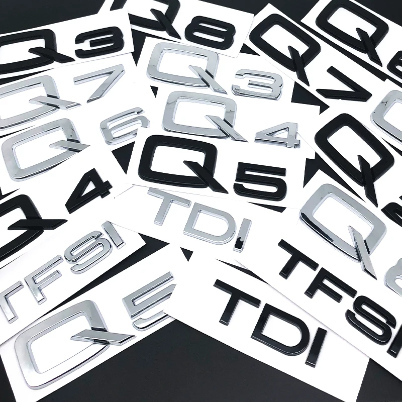 3D ABS Car Rear Trunk Badge Decal Sticker Emblem For Q2 Q3 Q4 Q5 Q6 Q7 Q8 TDI TFSI Accessories
3D ABS Car Rear Trunk Badge Decal Sticker Emblem For Q2 Q3 Q4 Q5 Q6 Q7 Q8 TDI TFSI Accessories
