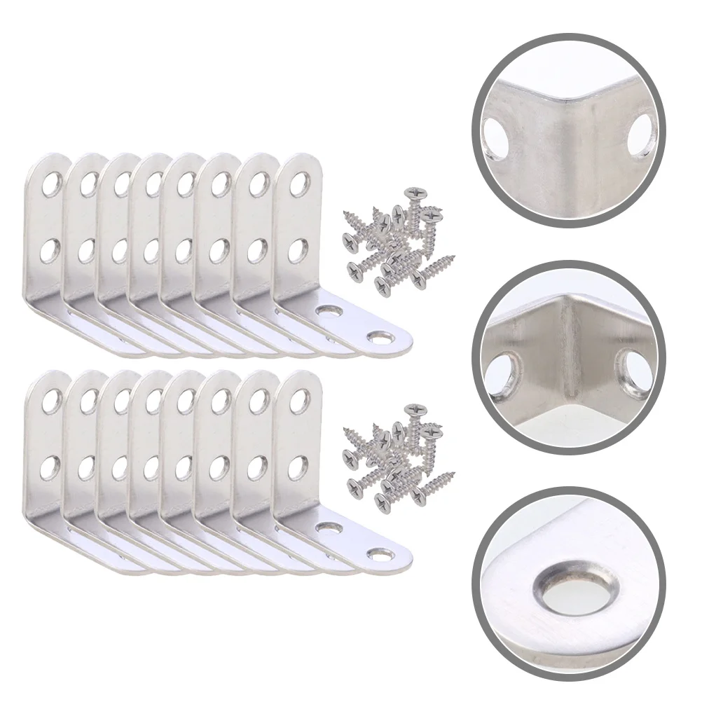18Sets Corner Bracket L Bracket Stainless Steel Strong Load Bearing Small Shelf Brackets for Wood Furniture Corner Support
18Sets Corner Bracket L Bracket Stainless Steel Strong Load Bearing Small Shelf Brackets for Wood Furniture Corner Support