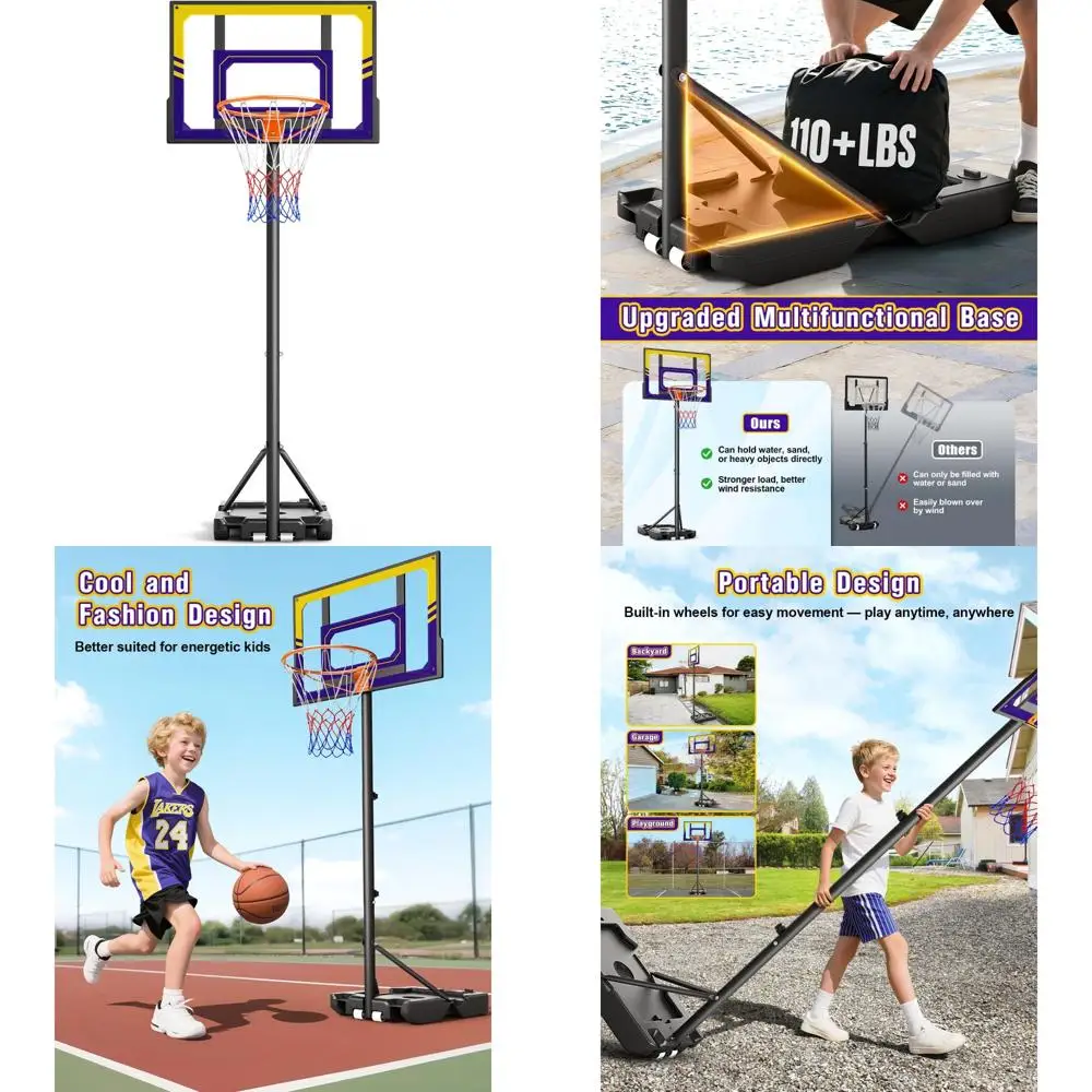 Portable Kids Basketball Hoop - Adjustable Height 3.5 to 7ft, Outdoor Backyard Driveway Fun
Portable Kids Basketball Hoop - Adjustable Height 3.5 to 7ft, Outdoor Backyard Driveway Fun