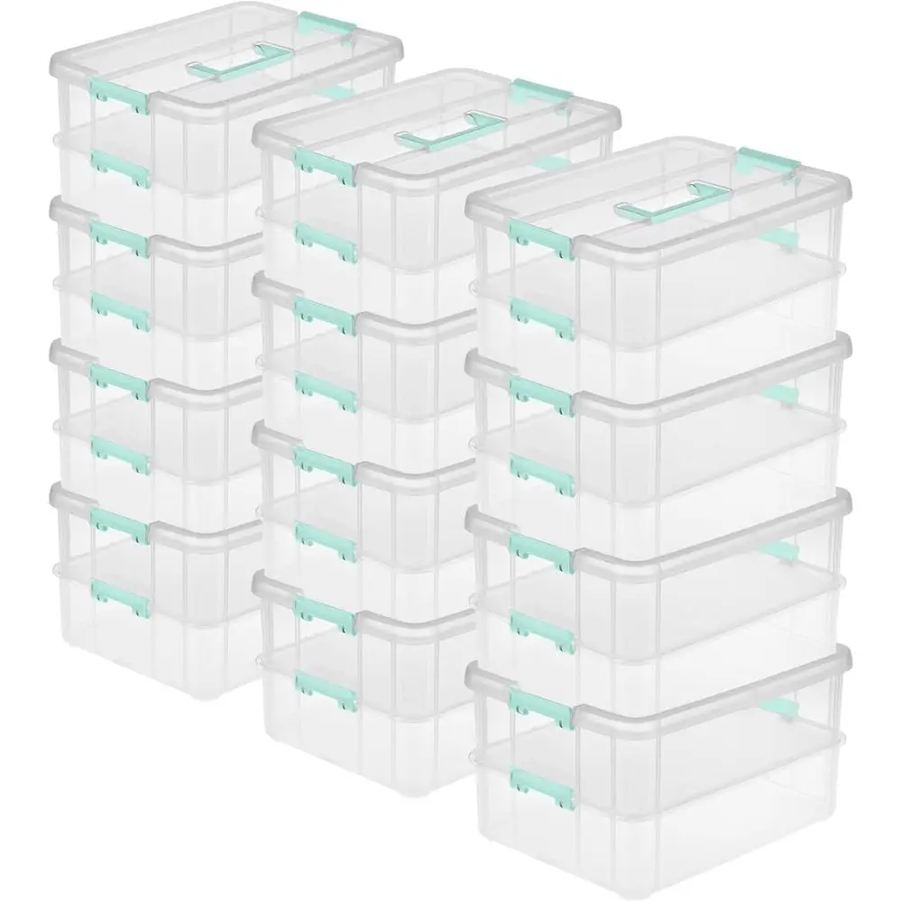 Набор из 12 контейнеров для хранения и транспортировки, 2-слойные коробки с ручками для дома и офиса - прозрачное основание и крышка с цветными отделениями, органайзер или для художественных и ремесленных принадлежностей
Набор из 12 контейнеров для хранения и транспортировки, 2-слойные коробки с ручками для дома и офиса - прозрачное основание и крышка с цветными отделениями, органайзер или для художественных и ремесленных принадлежностей