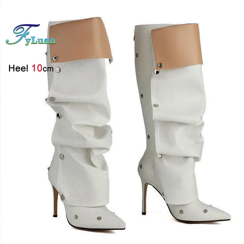 2025 New Fashion Woman Knee Length Boots Sexy 10cm High Heeled Party Nightclub Shoes Rivet Pleated Boots Stiletto Knight Boots
2025 New Fashion Woman Knee Length Boots Sexy 10cm High Heeled Party Nightclub Shoes Rivet Pleated Boots Stiletto Knight Boots