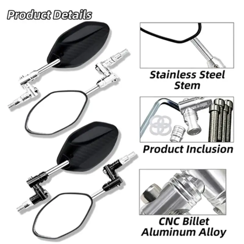 A Pair Motorcycle Straight Pole Side Mirrors For 360 Degree Folding Mechanism
A Pair Motorcycle Straight Pole Side Mirrors For 360 Degree Folding Mechanism