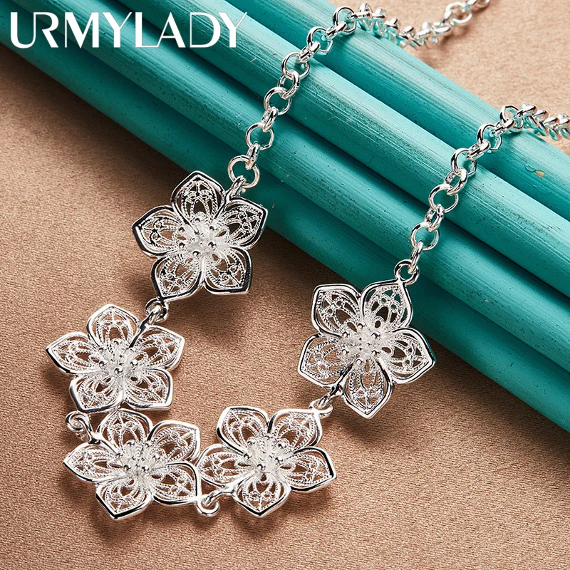 URMYLADY 925 Sterling Silver Flower 20 Inch Pendant Necklace For Women Wedding Party Fashion Charm Jewelry
URMYLADY 925 Sterling Silver Flower 20 Inch Pendant Necklace For Women Wedding Party Fashion Charm Jewelry