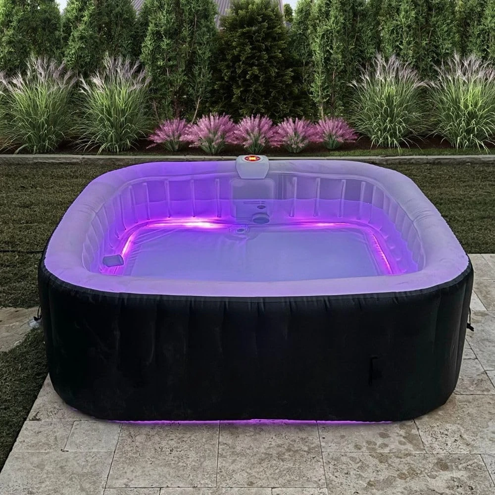 6-Person Inflatable Square Hot Tub Spa with 130 Bubble Jets, LED Light Strip, 1350W Heater & Cover –, Customized
6-Person Inflatable Square Hot Tub Spa with 130 Bubble Jets, LED Light Strip, 1350W Heater & Cover –, Customized