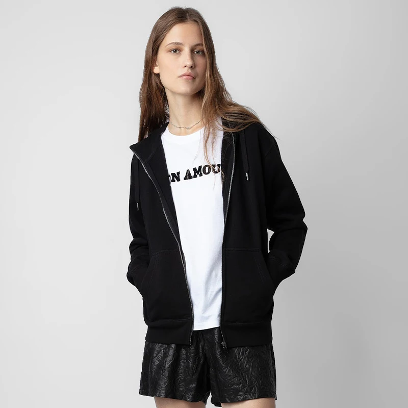 Zadig Fashion Jacket Women Vintage Black Cotton-Padded Jacket Casual Zipper Hooded Jacket Tops Female New Outerwear Clothing
Zadig Fashion Jacket Women Vintage Black Cotton-Padded Jacket Casual Zipper Hooded Jacket Tops Female New Outerwear Clothing