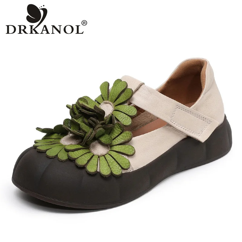 Женские туфли DRKANOL на плоской подошве, весна-лето, ручная работа, из натуральной коровьей кожи, с цветочным декором, на мягкой резиновой подошве, на толстой платформе
Женские туфли DRKANOL на плоской подошве, весна-лето, ручная работа, из натуральной коровьей кожи, с цветочным декором, на мягкой резиновой подошве, на толстой платформе