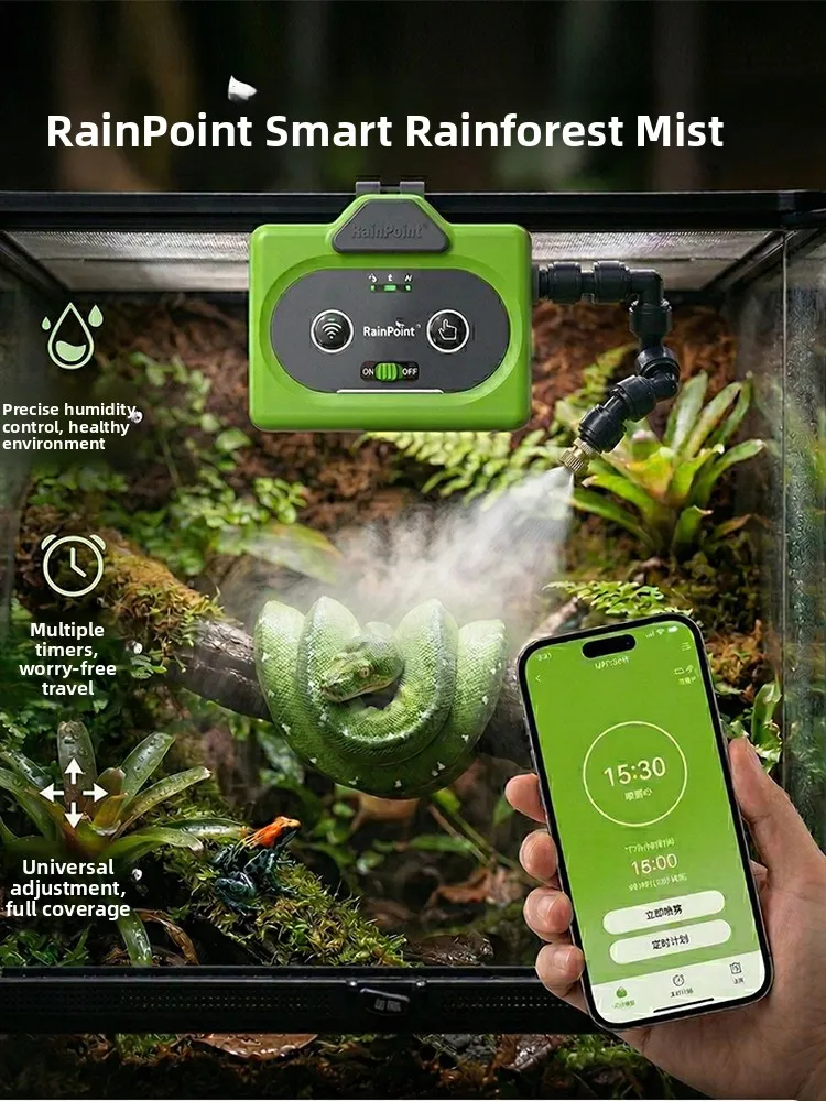 Automatic Wifi Sprinkler System for Tropical Rainforest Pet Box Mistifier Humidifier Ideal for Climbing Pets And Tarantulas
Automatic Wifi Sprinkler System for Tropical Rainforest Pet Box Mistifier Humidifier Ideal for Climbing Pets And Tarantulas