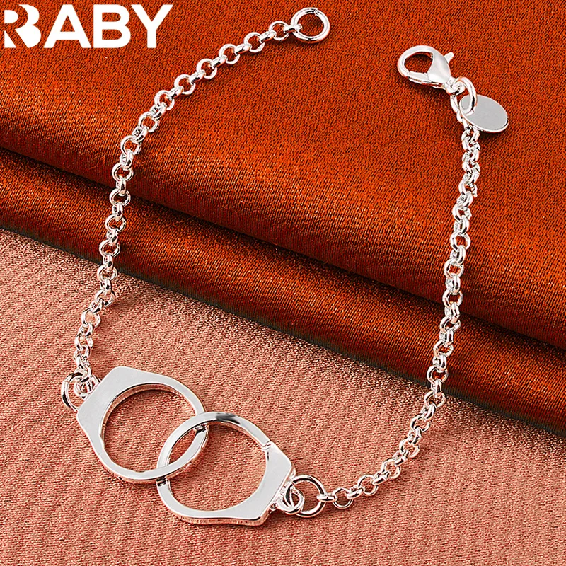 URBABY 925 Sterling Silver Original Design Handcuffs Bracelet Chain For Women Men Wedding Engagement Party Fashion Jewelry Gifts
URBABY 925 Sterling Silver Original Design Handcuffs Bracelet Chain For Women Men Wedding Engagement Party Fashion Jewelry Gifts