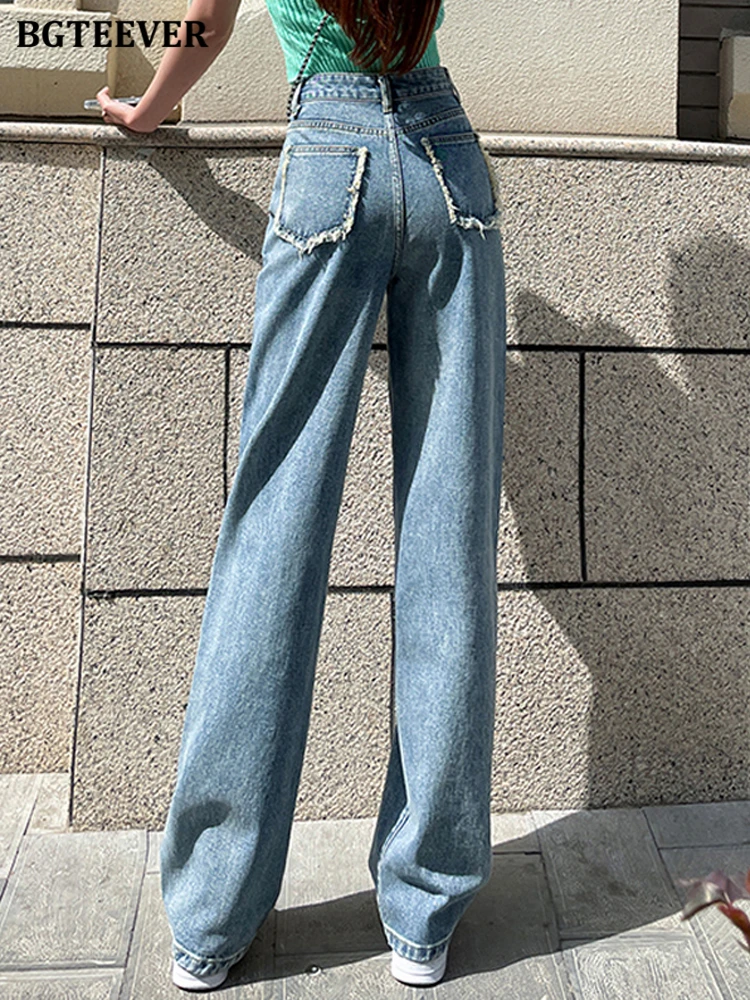 BGTEEVER Stylish Straight Ladies Denim Pants Summer Autumn Loose Single Button Wide Leg Long Jeans Trousers for Women
BGTEEVER Stylish Straight Ladies Denim Pants Summer Autumn Loose Single Button Wide Leg Long Jeans Trousers for Women