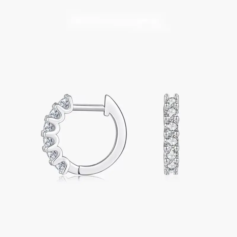 TS 925 Sterling Silver D Color Moissanite Small Hoop Earrings Hollow Sparkling Ear Buckles For Women Wedding Fine Jewelry
TS 925 Sterling Silver D Color Moissanite Small Hoop Earrings Hollow Sparkling Ear Buckles For Women Wedding Fine Jewelry