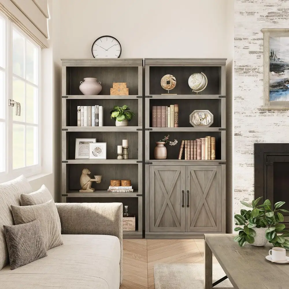 5-Tier 70 Tall Wooden Bookshelf with Storage for Living Room, Home, or Office (Grey)
5-Tier 70 Tall Wooden Bookshelf with Storage for Living Room, Home, or Office (Grey)