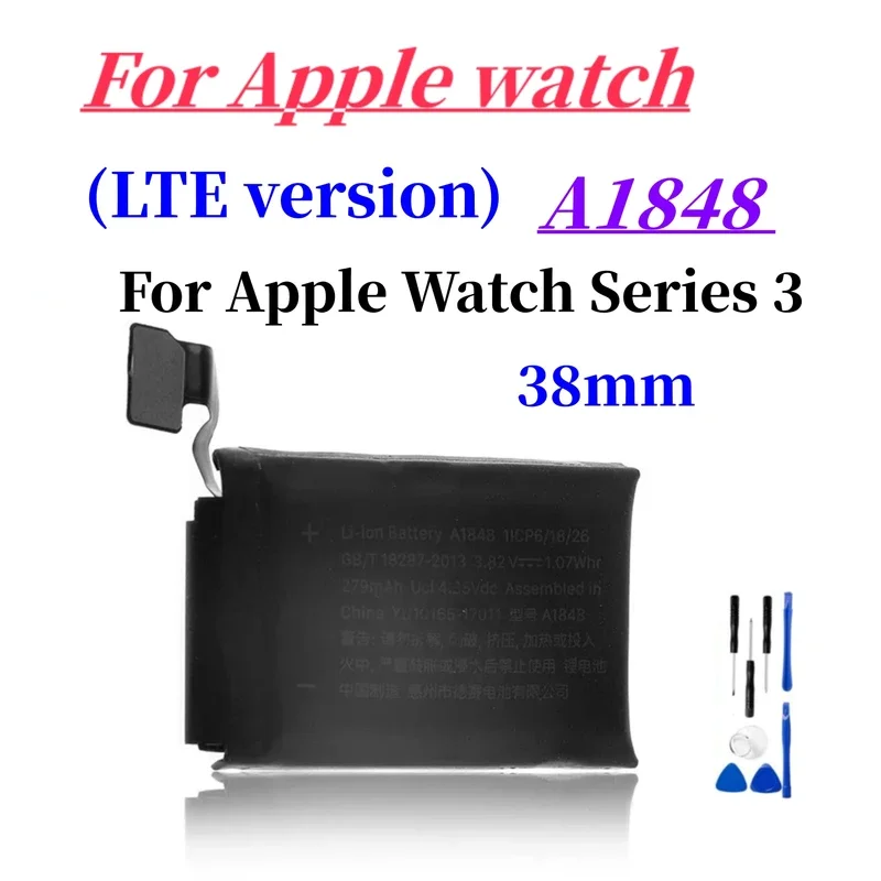 New A1848 Battery 279mAh For Apple Watch Series 3 38mm LTE Battery Honeycomb Version + Tools
New A1848 Battery 279mAh For Apple Watch Series 3 38mm LTE Battery Honeycomb Version + Tools