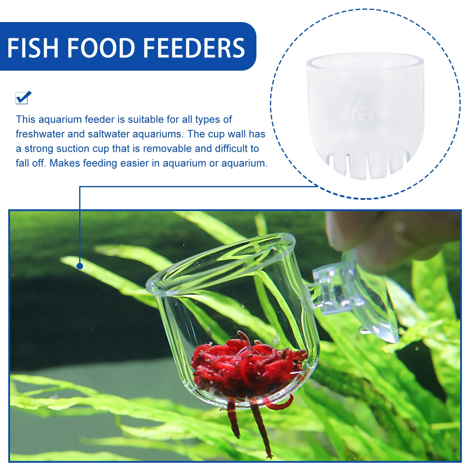 2 Pcs Red Worms Food Fish Feeder Aquatic Supplies Acrylic Feeding Cup Clear Aquarium Equipment 
2 Pcs Red Worms Food Fish Feeder Aquatic Supplies Acrylic Feeding Cup Clear Aquarium Equipment