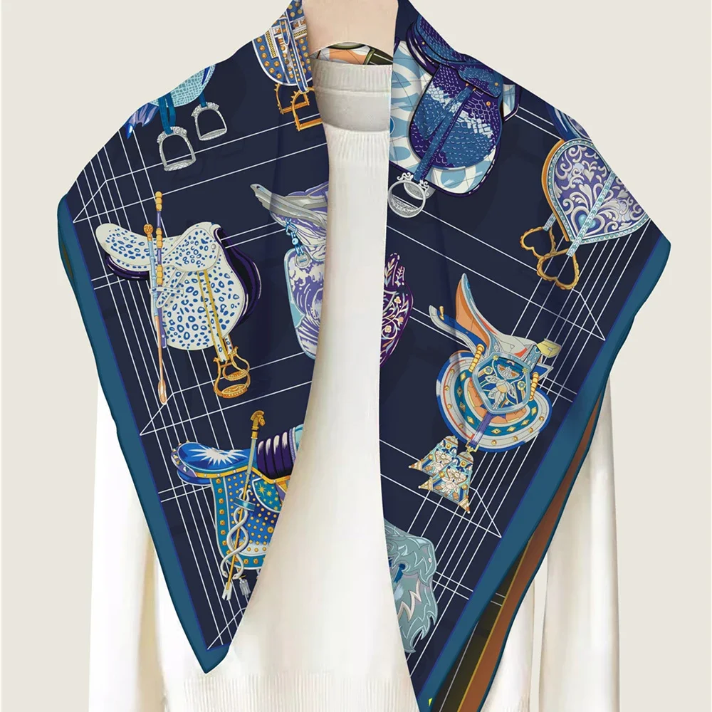 90CM Manual Curled Twill Silk Women Saddle Double Printed Two Side Square Scarves Wraps Echarpes Foulards Femme Hijabs
90CM Manual Curled Twill Silk Women Saddle Double Printed Two Side Square Scarves Wraps Echarpes Foulards Femme Hijabs