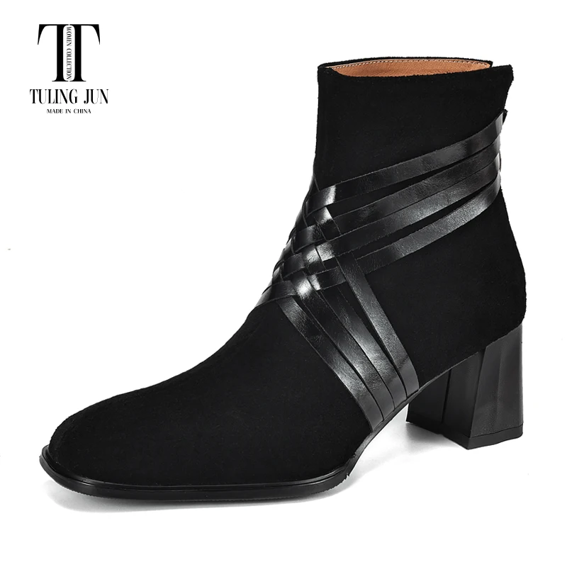 TULING JUN 2024 Winter Concise Female Square Head Elegant Zip Ankle Boots Solid Color High Heels Weave Shoes For Women T-M2621
TULING JUN 2024 Winter Concise Female Square Head Elegant Zip Ankle Boots Solid Color High Heels Weave Shoes For Women T-M2621