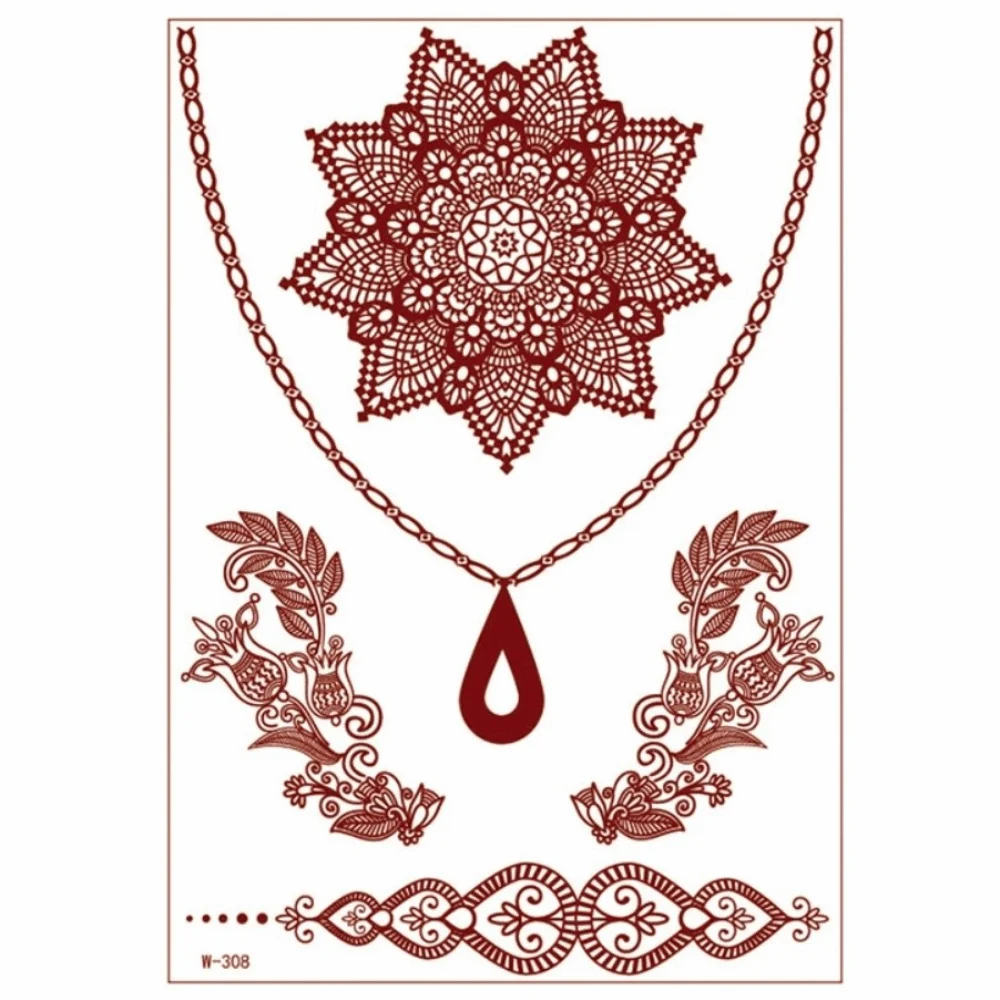 Red Mehndi Stickers Henna Tattoo Stickers Lace Fake Tattoo Legs Arm Red Henna Tattoo Decals India Flower Wedding Tool
Red Mehndi Stickers Henna Tattoo Stickers Lace Fake Tattoo Legs Arm Red Henna Tattoo Decals India Flower Wedding Tool