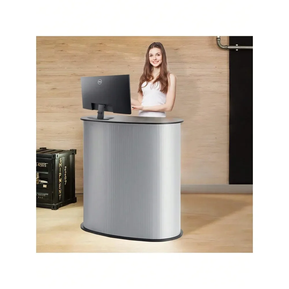 Tradeshow Podium Table, 35.43 X 19.29 X 37.01 , Display Exhibition Counter Stand Booth Fair With Wall, Foldable Promotion Retai
Tradeshow Podium Table, 35.43 X 19.29 X 37.01 , Display Exhibition Counter Stand Booth Fair With Wall, Foldable Promotion Retai
