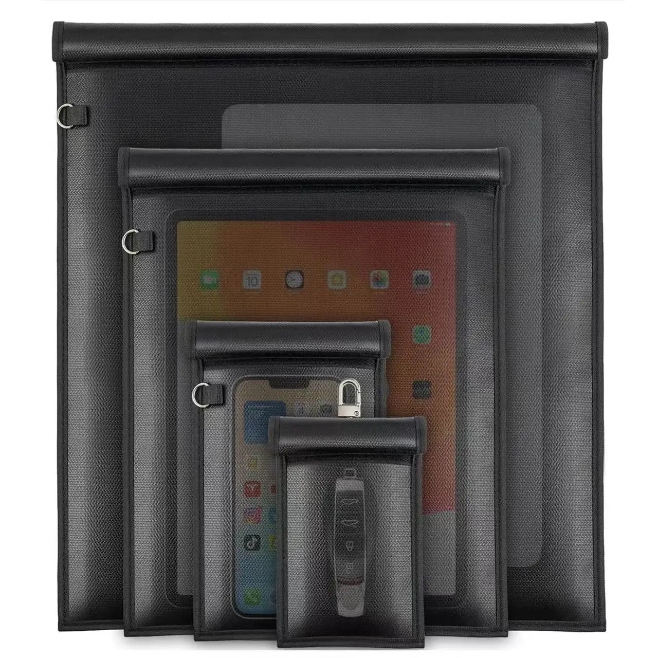 4 packs of polyester Faraday bags, fire-resistant and anti-theft cages mobile phones car keys tablets laptops RFID signals
4 packs of polyester Faraday bags, fire-resistant and anti-theft cages mobile phones car keys tablets laptops RFID signals