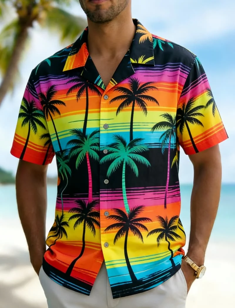 Men's Tropical Vibrant Element Print Shirt, Exotic Hawaiian Casual Design for Summer Vacation, Daily Wear & Street Style
Men's Tropical Vibrant Element Print Shirt, Exotic Hawaiian Casual Design for Summer Vacation, Daily Wear & Street Style