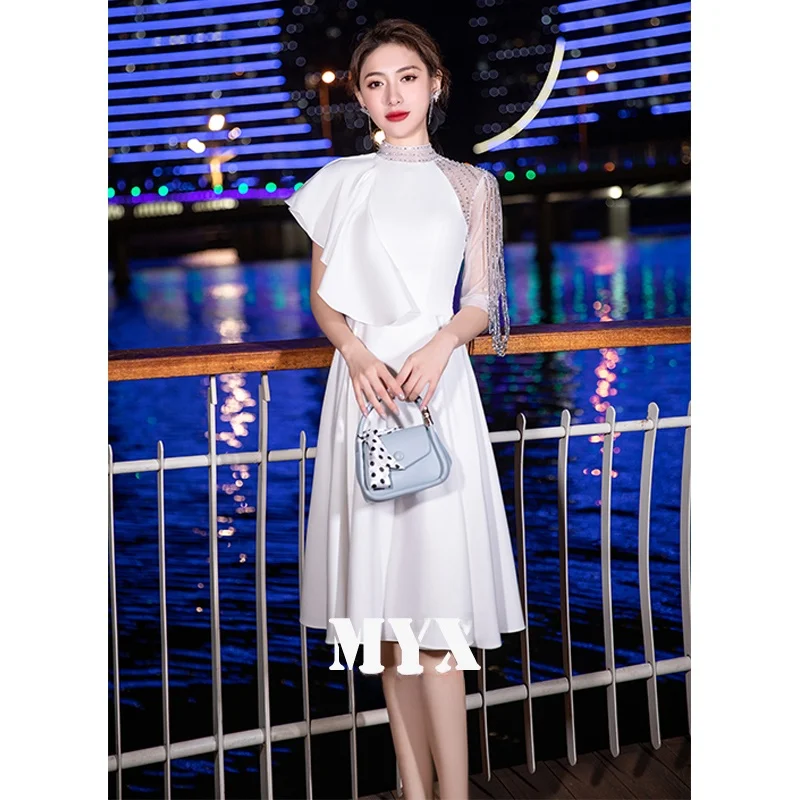 Ele White Evening Dr Women's Faionable High-End Design Sensation Ball Gown Mid-Waist Zipper Sle U-Neline
Ele White Evening Dr Women's Faionable High-End Design Sensation Ball Gown Mid-Waist Zipper Sle U-Neline