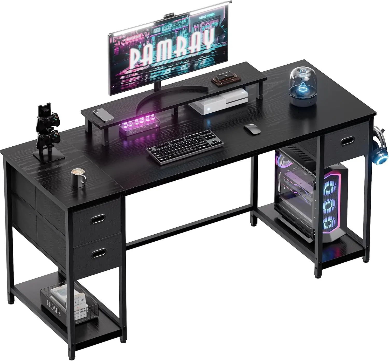 55 Inch Computer Desk with Non-Woven Storage Drawers and Monitor Stand Home Office Desk for Bedroom Study Table Writing
55 Inch Computer Desk with Non-Woven Storage Drawers and Monitor Stand Home Office Desk for Bedroom Study Table Writing