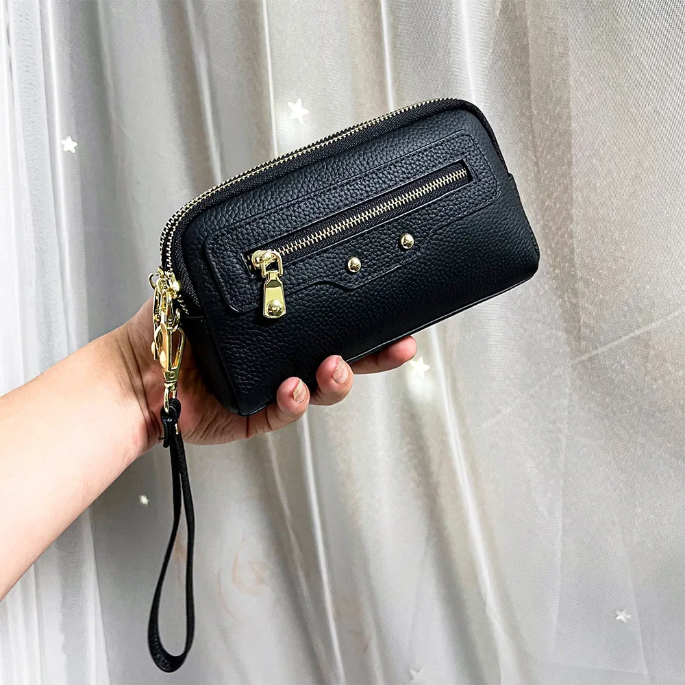 Кошельки-клатчи из натуральной кожи, маленькие сумки через плечо для женщин, сумка через плечо с двойной молнией и внутренними отделениями для карт
Кошельки-клатчи из натуральной кожи, маленькие сумки через плечо для женщин, сумка через плечо с двойной молнией и внутренними отделениями для карт