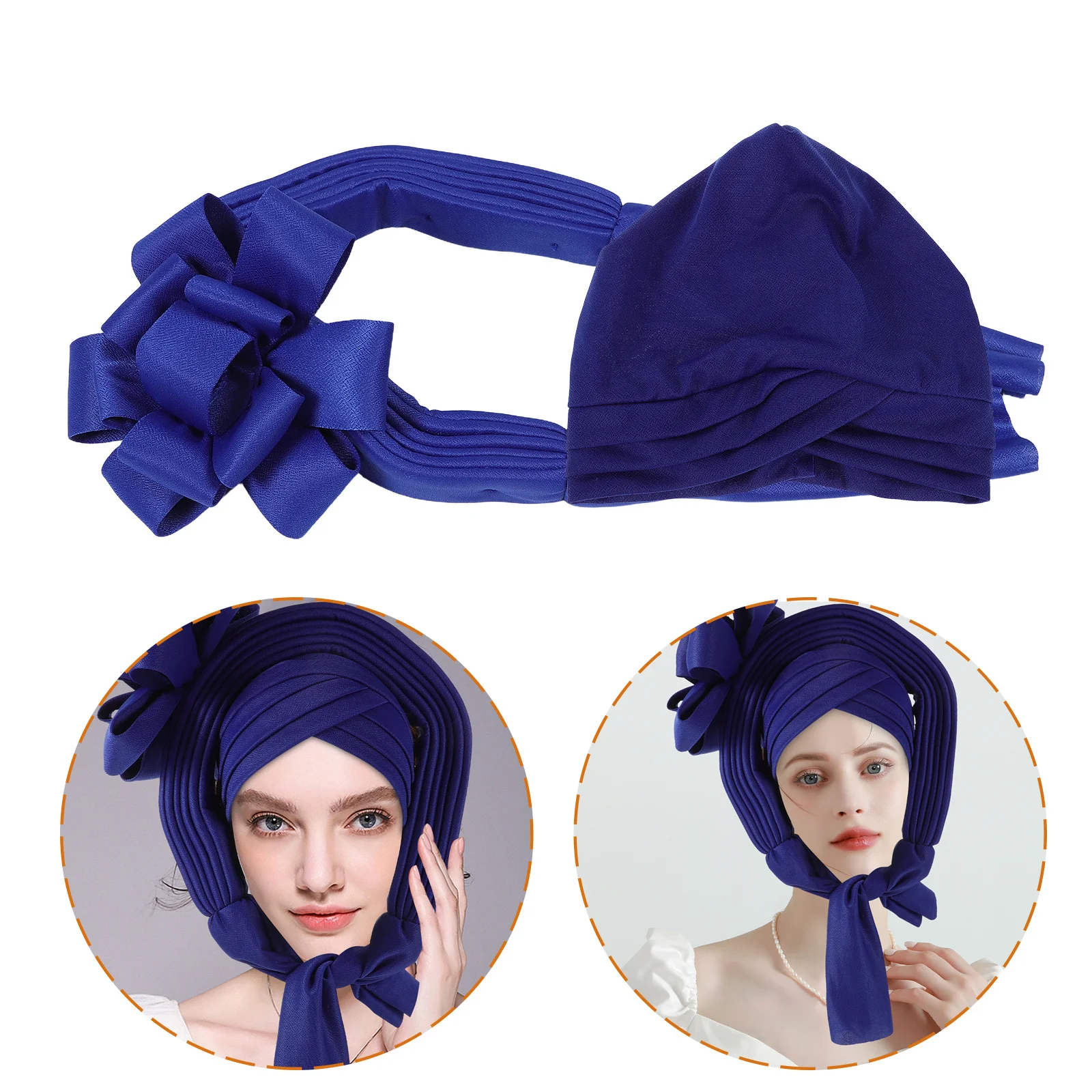 Nigerian Wedding Turban African Head Wrap For Women Stretchable Flower Embellished Bridal Hair Accessory Long Scarf
Nigerian Wedding Turban African Head Wrap For Women Stretchable Flower Embellished Bridal Hair Accessory Long Scarf
