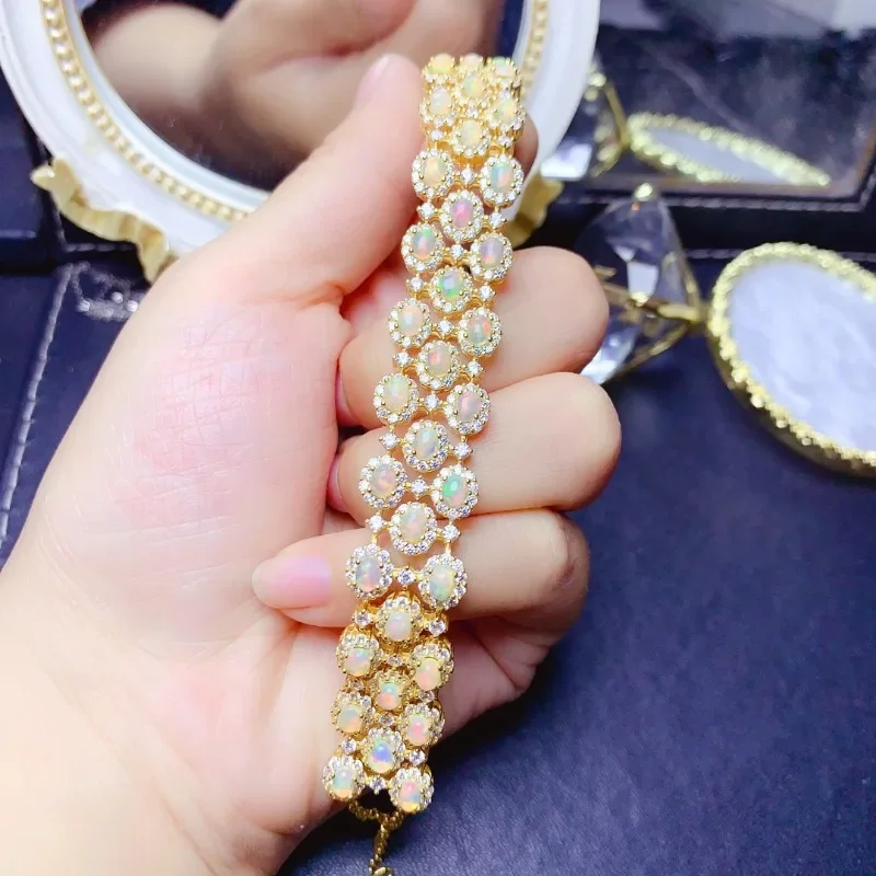 3x4mm Natural Opal Luxury Jewelry Designer Bracelet 925 Sterling Silver Women's Bracelet Gift
3x4mm Natural Opal Luxury Jewelry Designer Bracelet 925 Sterling Silver Women's Bracelet Gift